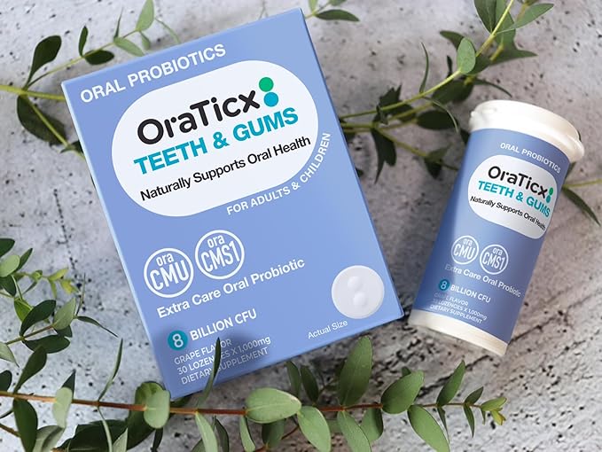 Teeth & Gums Dental Probiotic, Naturally Supports Oral Health and Immunity, Oral robiotics Supplement 8 Billion CFU, Grape Flavor, 30 Lozenges 2-Pack