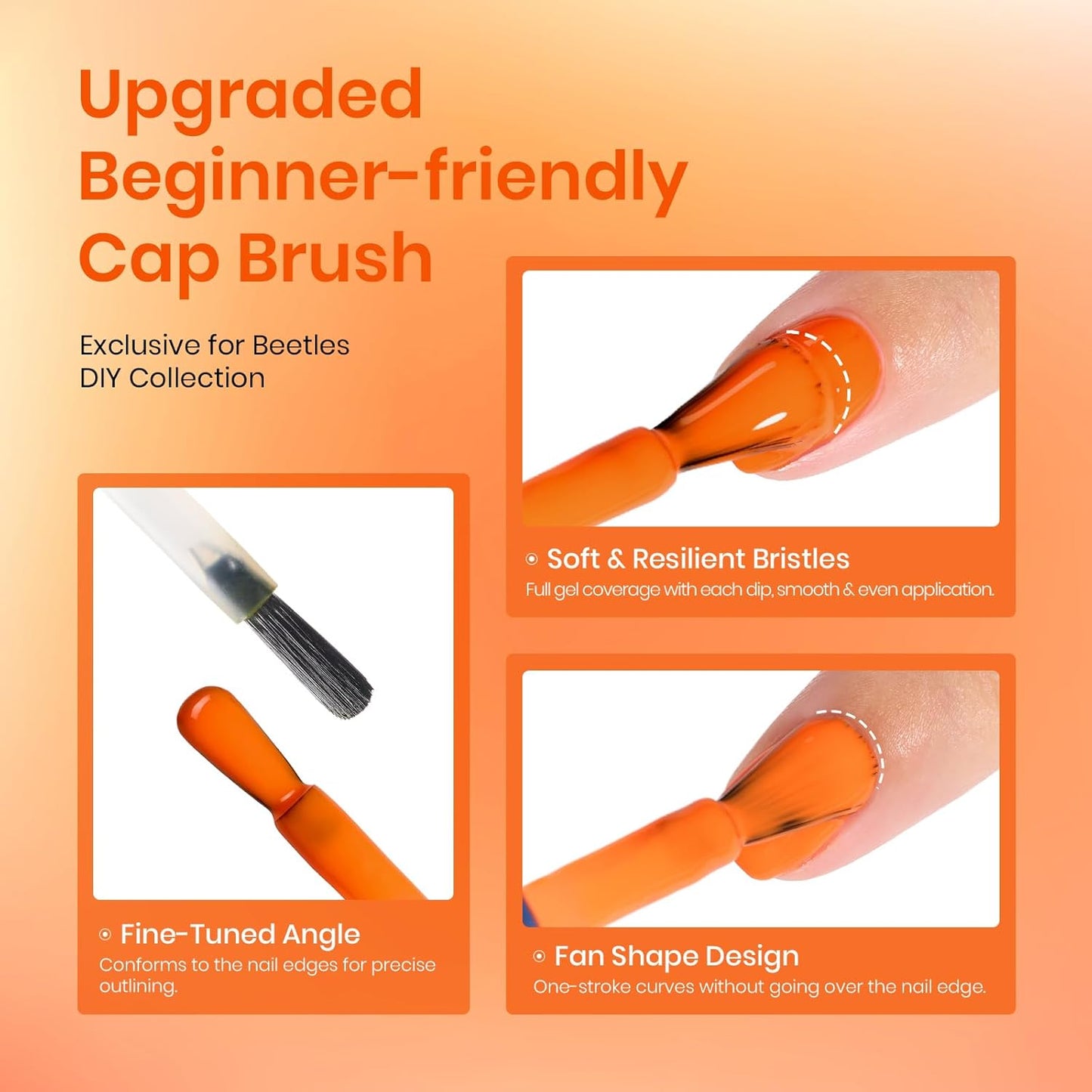 beetles Gel Polish Halloween Orange Gel Nail Polish UV Soak Off Long-Lasting High Gloss Orange Nail Polish Gel for Salon DIY Manicure Nail Lamp Nail Art Home