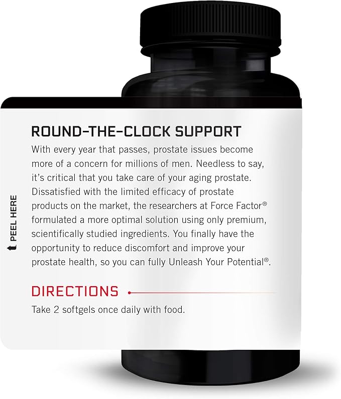 FORCE FACTOR Prostate, 3-Pack, Saw Palmetto and Beta Sitosterol Supplement for Men, Prostate Health Support, Size Support, Urinary Relief, Bladder Control, Reduce Nighttime Urination, 180 Softgels