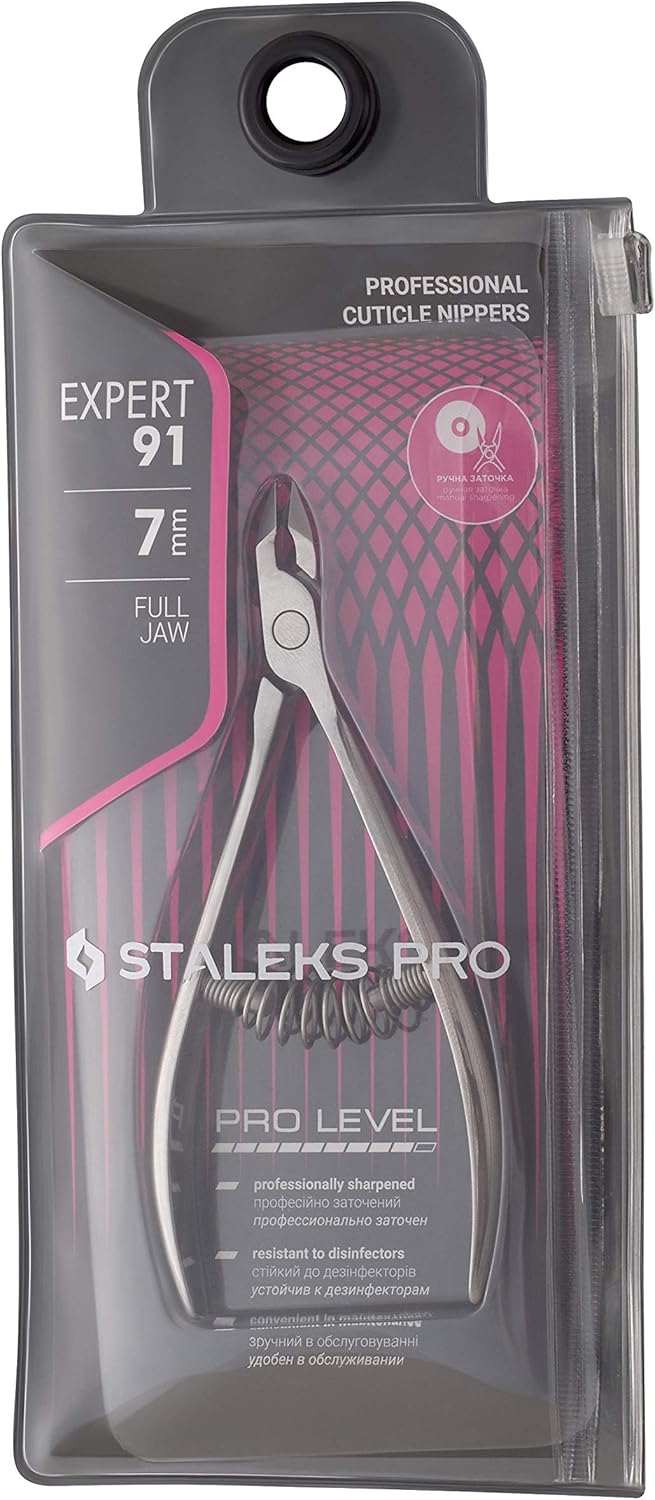 STALEKS PRO Expert 91 7mm Professional Cuticle Nippers – Stainless Steel Skin Nippers for Manicure