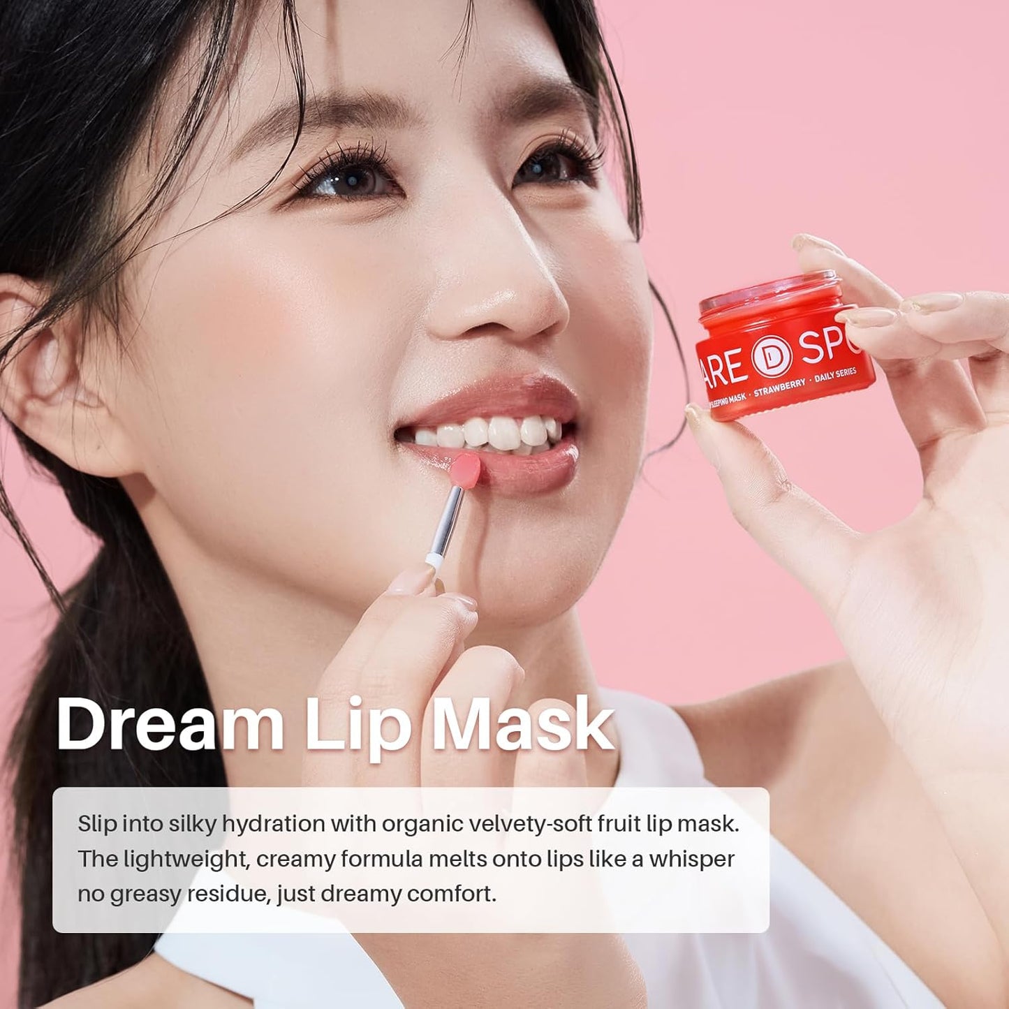 Sleeping Lip Mask Strawberry - Overnight Lip Treatment, Lip Care Hydration, Repair for Dry Cracked Lips, Vitamin C, Soft and Nourished Lips Overnight, Christmas, with Shea Butter - 0.42 Fl Oz