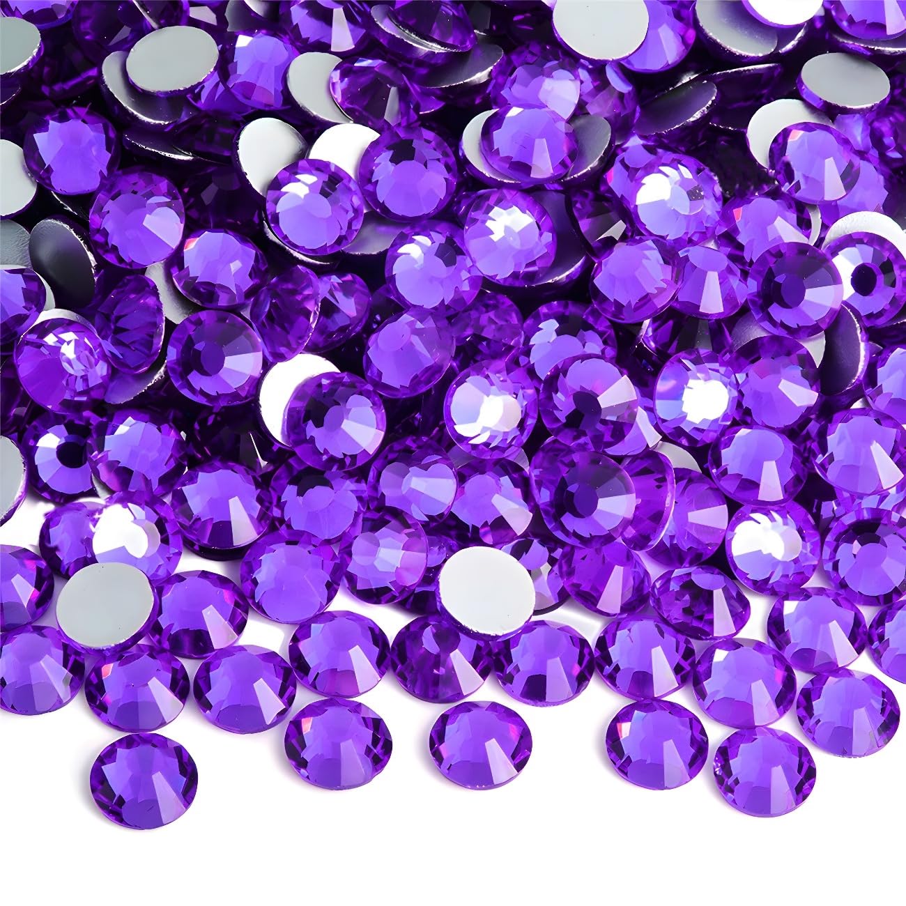 Flatback Rhinestones Round Gems for Nails Art and Crafts 620Pcs SS30 6mm Glitter Crystals Stone DIY Bags Clothes Shoes (Dark Purple)