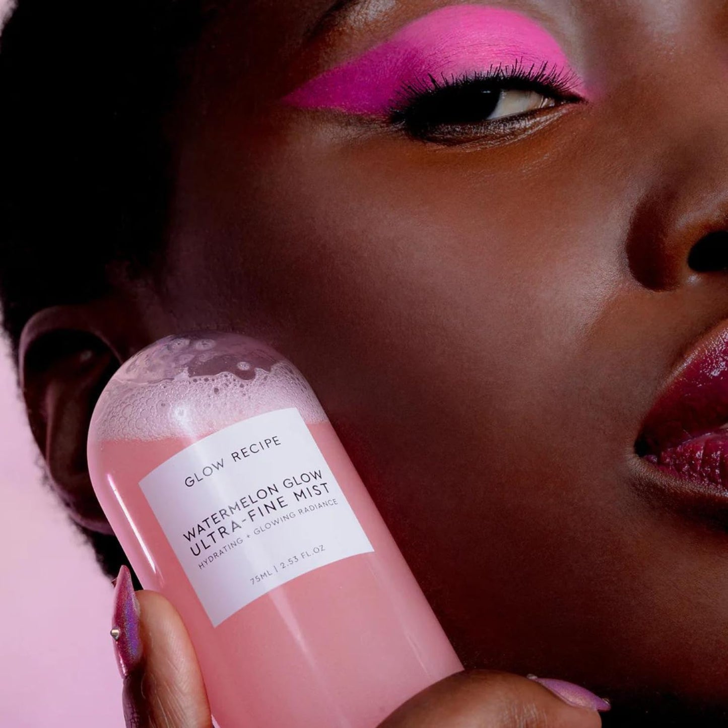 Glow Recipe Watermelon Glow Facial Spray + Hydrating Mist - Ultra-Fine Face Mist with Hyaluronic Acid + Hibiscus AHA to Refresh Dry Skin & Enhance Dewy Makeup - Suitable for All Skin Types (75ml)