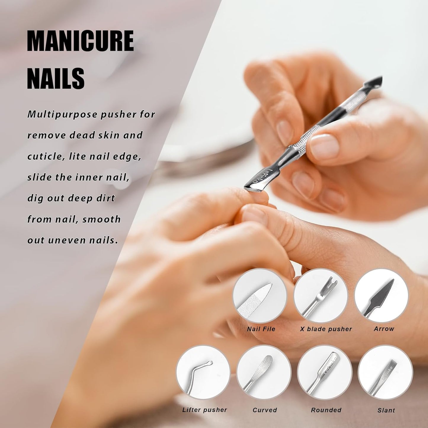 Nail Clippers Set for Thick Toenails and Fingernails, Heavy Duty Podiatrist Clippers for Ingrown Nails, Manicure Sets with Travel Leather Case, Gifts for Stocking Stuffers Men Women, 6PCS Orange