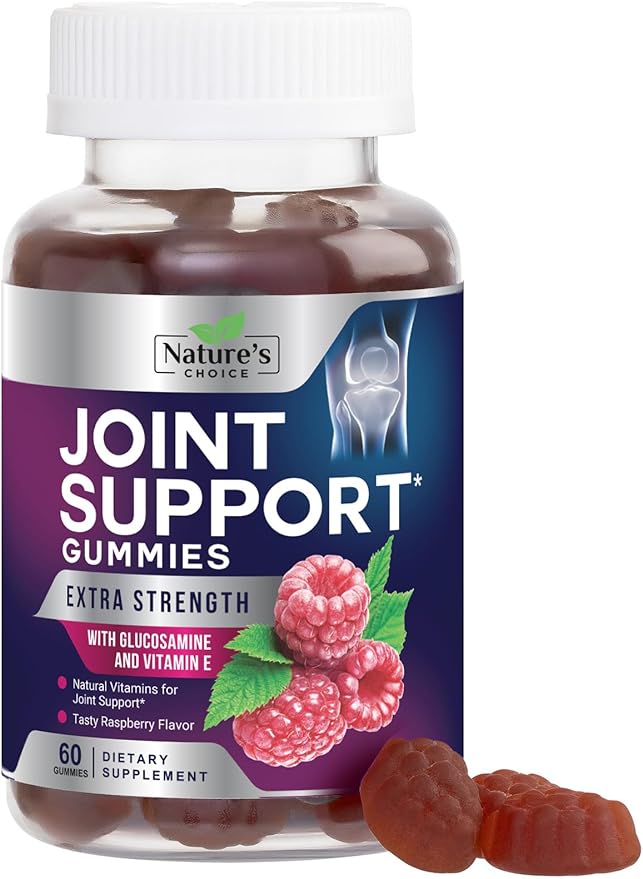 Joint Support Gummies Extra Strength Glucosamine Gummy Supplement with Vitamin E - Naturally Assists Cartilage & Joint Health & Flexibility Support - Best Support Chew for Men and Women - 60 Gummies