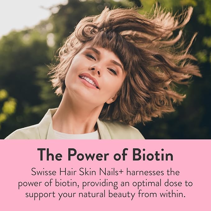 Swisse Biotin Hair Skin and Nails Collagen Supplement for Women & Men | Milk Thistle, Biotin, Vitamin C, Zinc, Iron | Supports Hair Growth Production | 150 Tablets