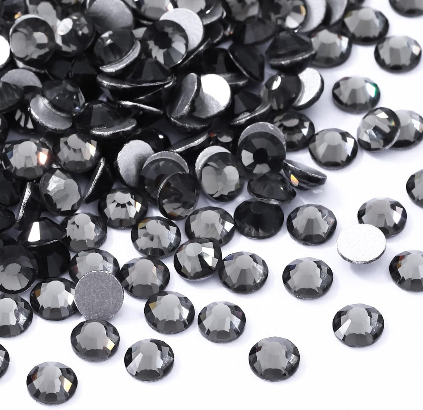 Gray Flatback Rhinestones, Glass Rhinestones for Nail Art and Craft, Glue Fix, Loose Crystal Gemstones(Gray, SS20, 1440pcs, 4.6-4.8mm)