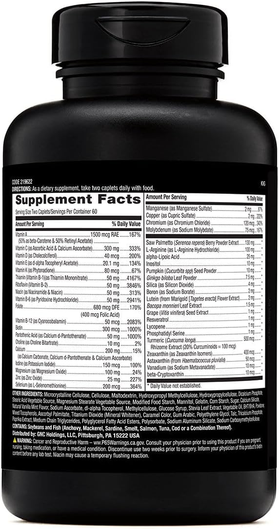 GNC Mega Men 50 Plus Multivitamin | Antioxidants | Heart Health | Prostate and Circulatory Support | 120 Count
