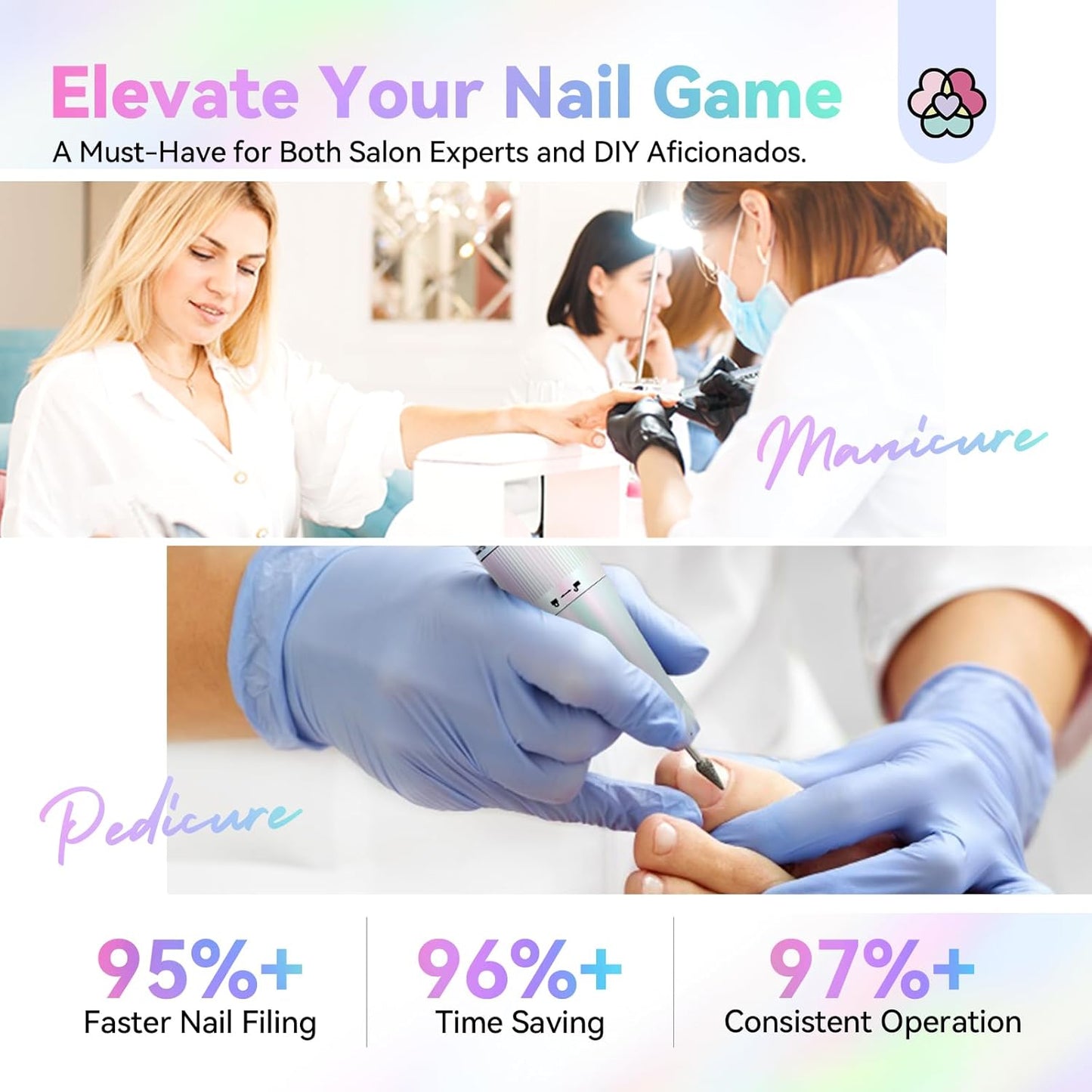 SAVILAND Advance Nail Drill for Acrylic Nails Professional: 40000RPM Nail Drill 6000mAhm High Capacity 2025 Rechargeable Electric Nail File 13 Drill Bits for Nails Manicure Pedicure E File Sky Realm