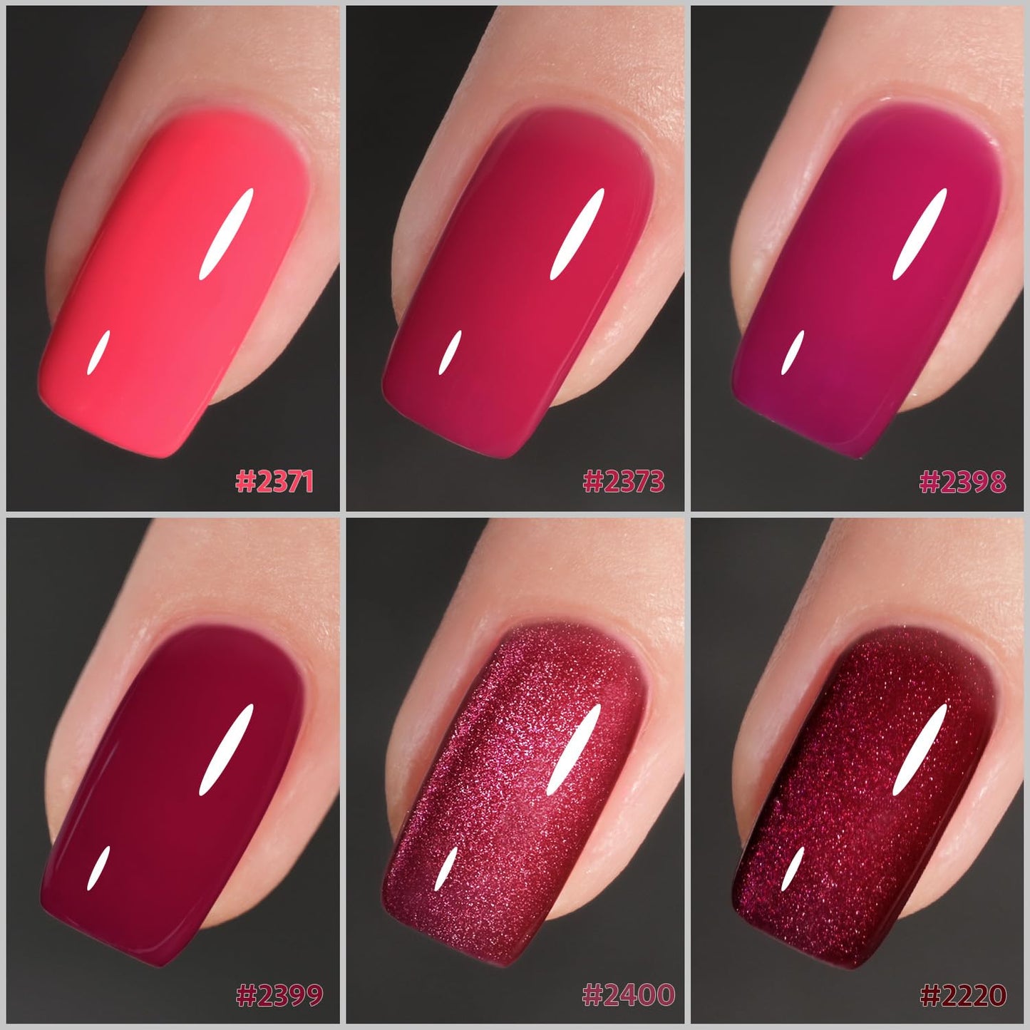 GAOY Mauve Gel Nail Polish, Magenta Cat Eye Gel with Magnet, Dark Pink Color Set Salon Manicure and Nail Art DIY at Home