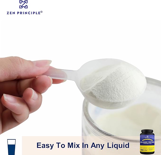 Zen Principle Grass-Fed Collagen Peptides 3 lb. Custom Anti-Aging Hydrolyzed Protein Powder for Healthy Hair, Skin, Joints & Nails. Paleo and Keto Friendly, GMO and Gluten Free, Pasture-Raised Bovine.