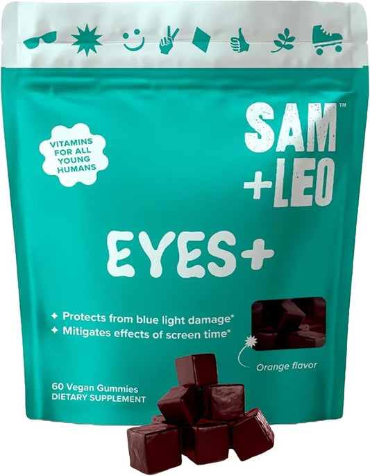 EYES+ Kids Gummy Vitamins - All Natural, Vegan Eye Vitamins for Kids & Teens - Vitamin A, Zinc, Lutein and Zeaxathin Gummies - Orange Flavor - 60/ct