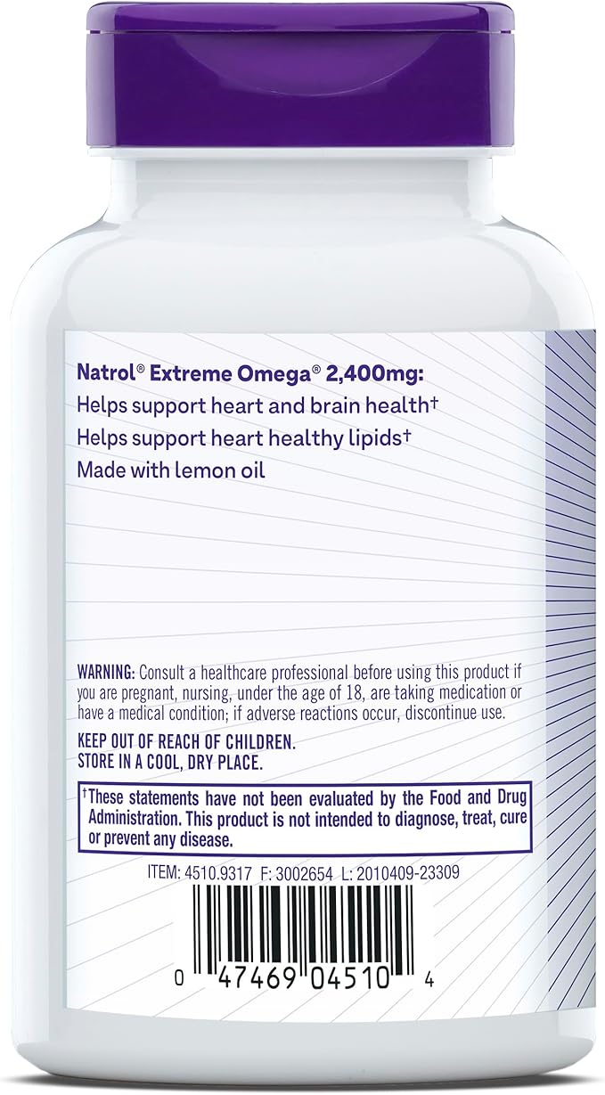 Natrol Omega-3 Extreme,Lemon 60-Count (Pack of 12)