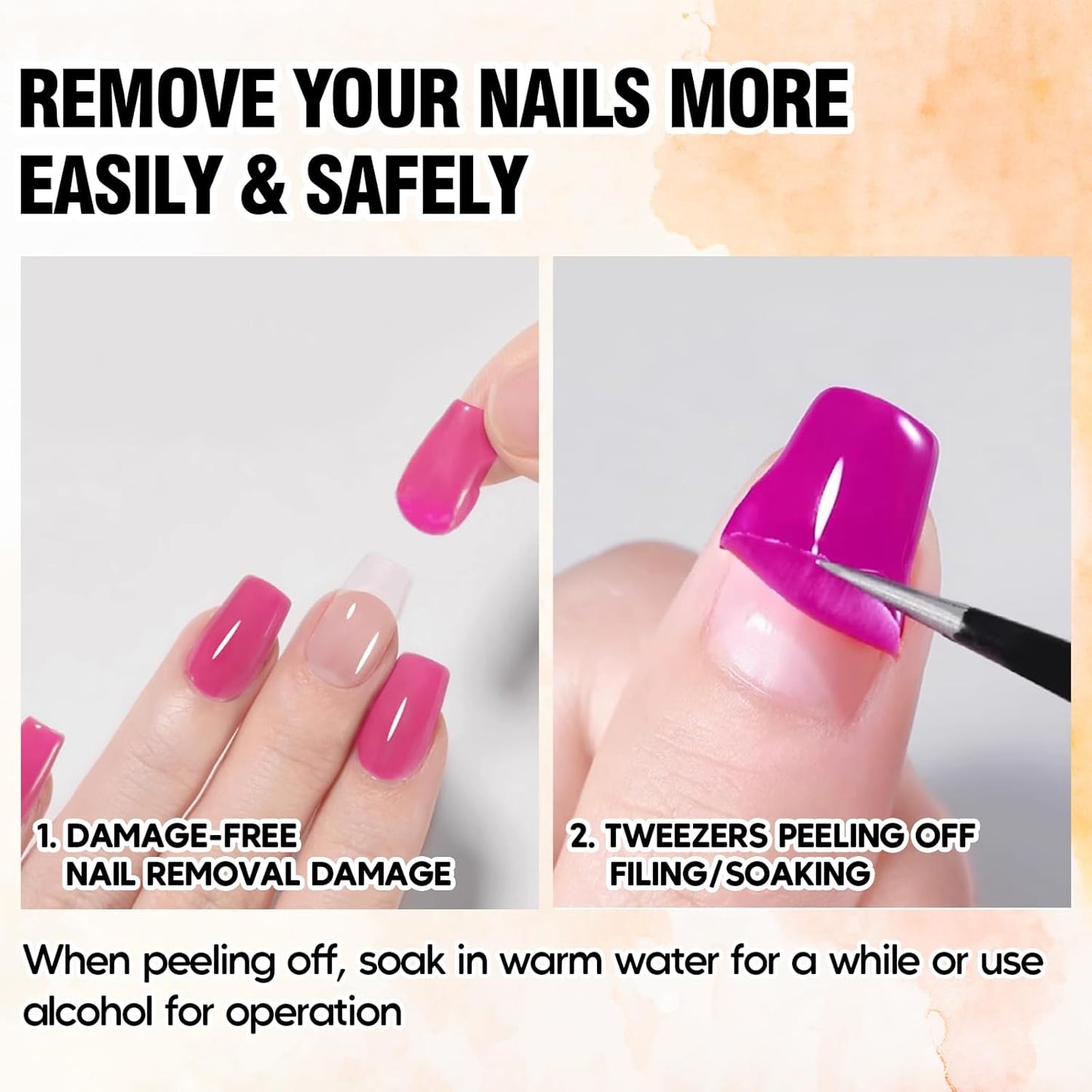 ADHERE Peel-Off Base Gel 15ml Base Coat for Easy Removal Peelable Gel,Without UV Light Needed Base Coat Nail Polish for Take off Nail Practice Beginners