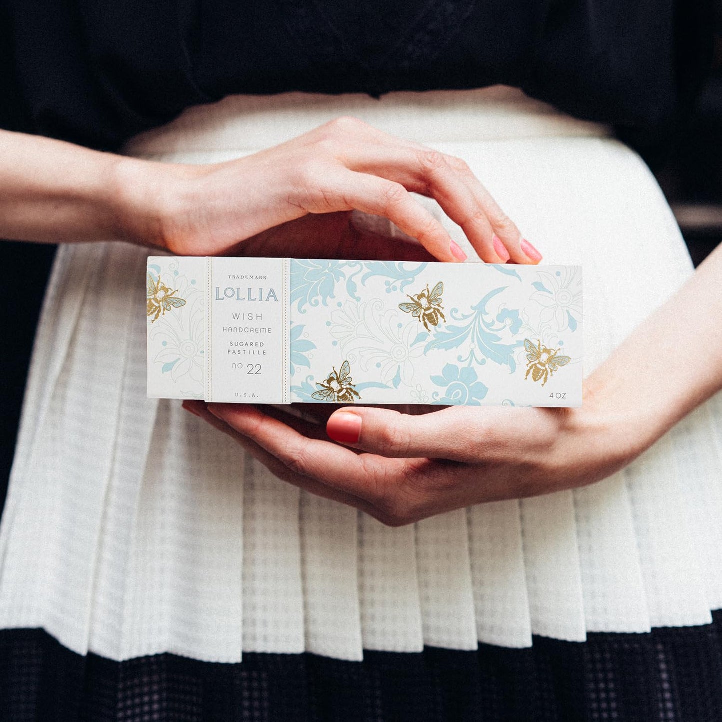 LOLLIA Handcreme, 4 oz Wish Scented Hand Cream for Women, Moisturizing Hand Lotion for Dry Hands, Shea Butter & Cocoa Butter, Quick Absorbing Lotion