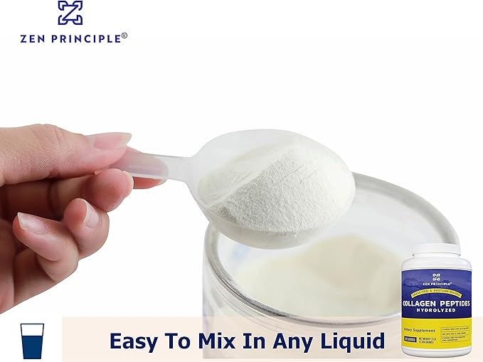 Zen Principle Grass-Fed Collagen Peptides 5 lb. Custom Anti-Aging Hydrolyzed Protein Powder for Healthy Hair, Skin, Joints & Nails. Paleo and Keto Friendly, GMO and Gluten Free, Pasture-Raised Bovine.