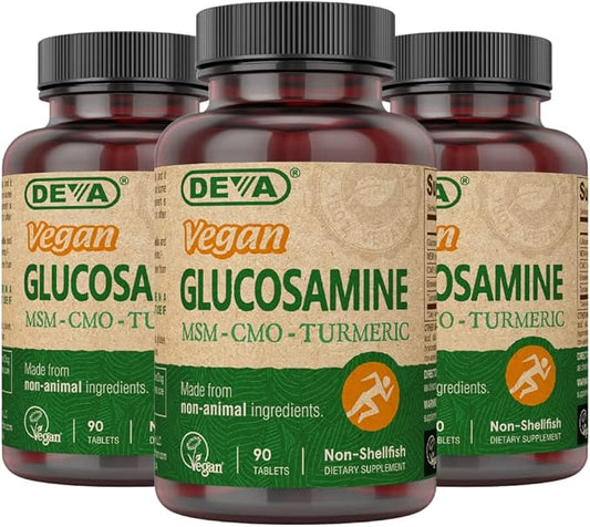 DEVA VEGAN VITAMINS VEGAN GLUCOSAMINE,MSM-CMO, 90 TAB (3 pack)
