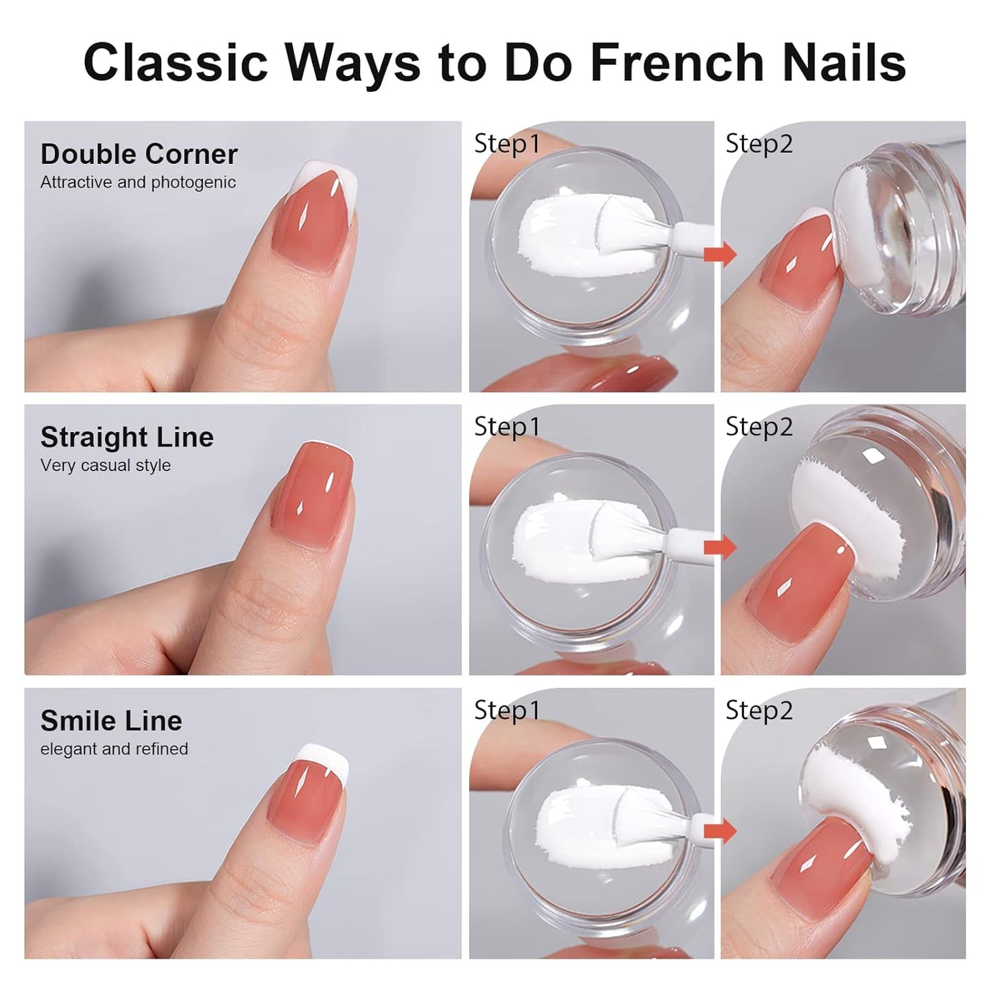 14PCS Nail Art Stamper Clear Silicone Nails Stamping Jelly with Scraper Transparent Visible Body DIY Manicure Nail Art Tool P