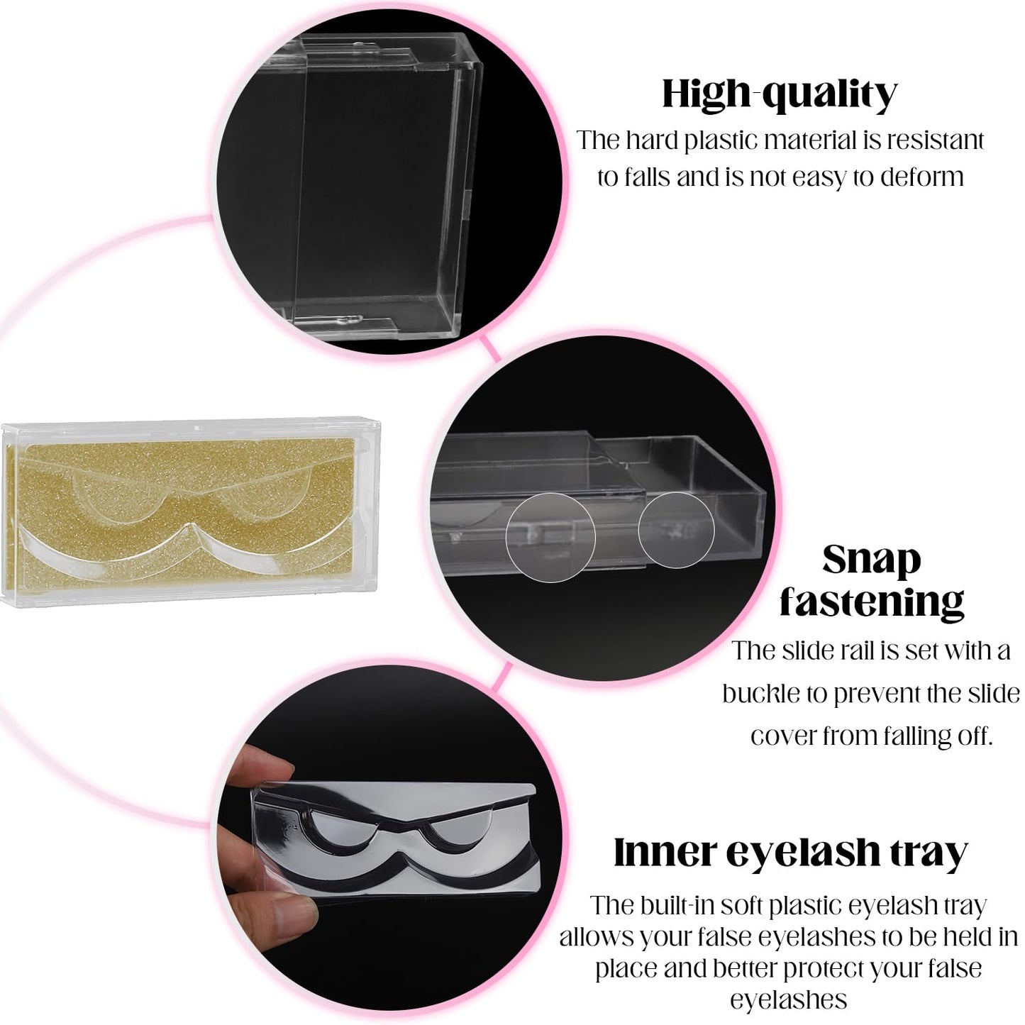 Empty Lash Boxes, 30 Pack Customizable False Eyelash Packaging Cases Bulk Storage Containers, Premium Display and Protection (Yellow)