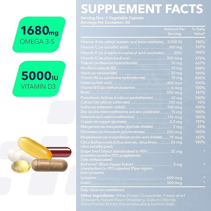 NF Sports WodPak Complete Daily Multivitamin for Men and Women, Soft-Gel Berry-Flavored Multivitamins with Vitamin D, Vitamin D3, Zinc, Omega 3, 30 Servings (Pack of 1)