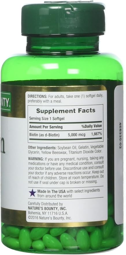Nature's Bounty Biotin 5000 mcg, 60 Quick Dissolve Tablets?(Pack of 2)