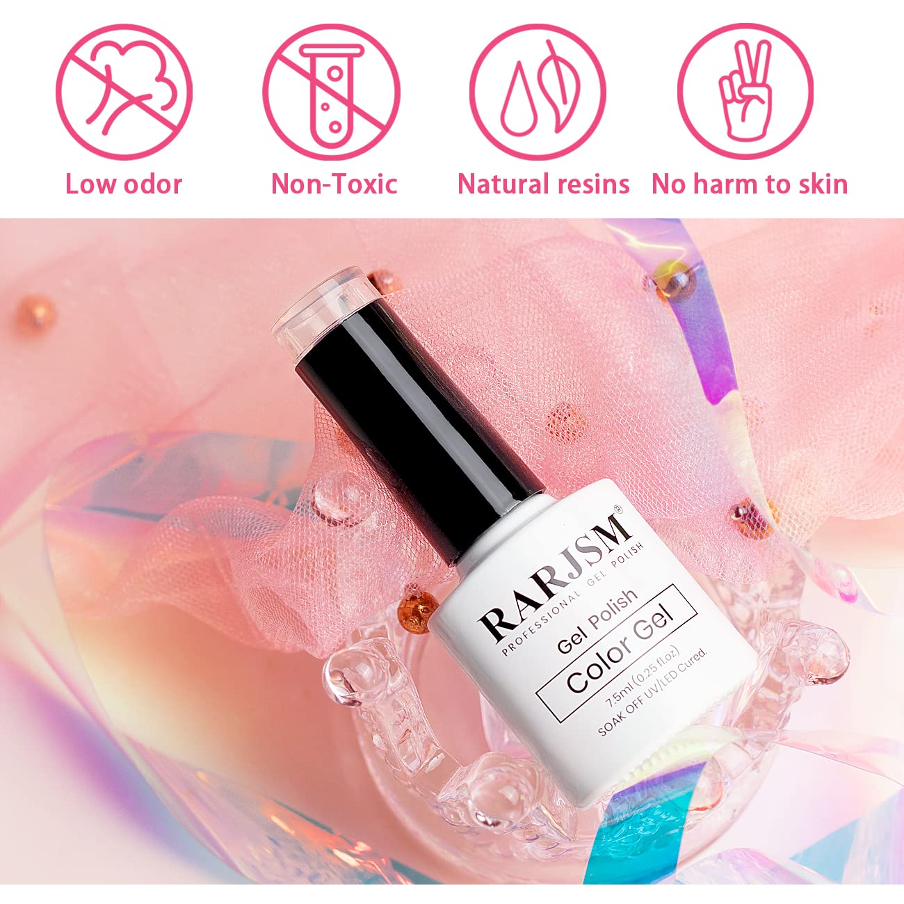 RARJSM Cat Eye Gel Nail Polish, Galaxy Chameleon Magnetic Gelpolish Rose Gold Holographic Glitter Gel Soak Off U V L E D DIY Manicure Art for Salon Designs and Home DIY 7.5ML/0.26fl oz