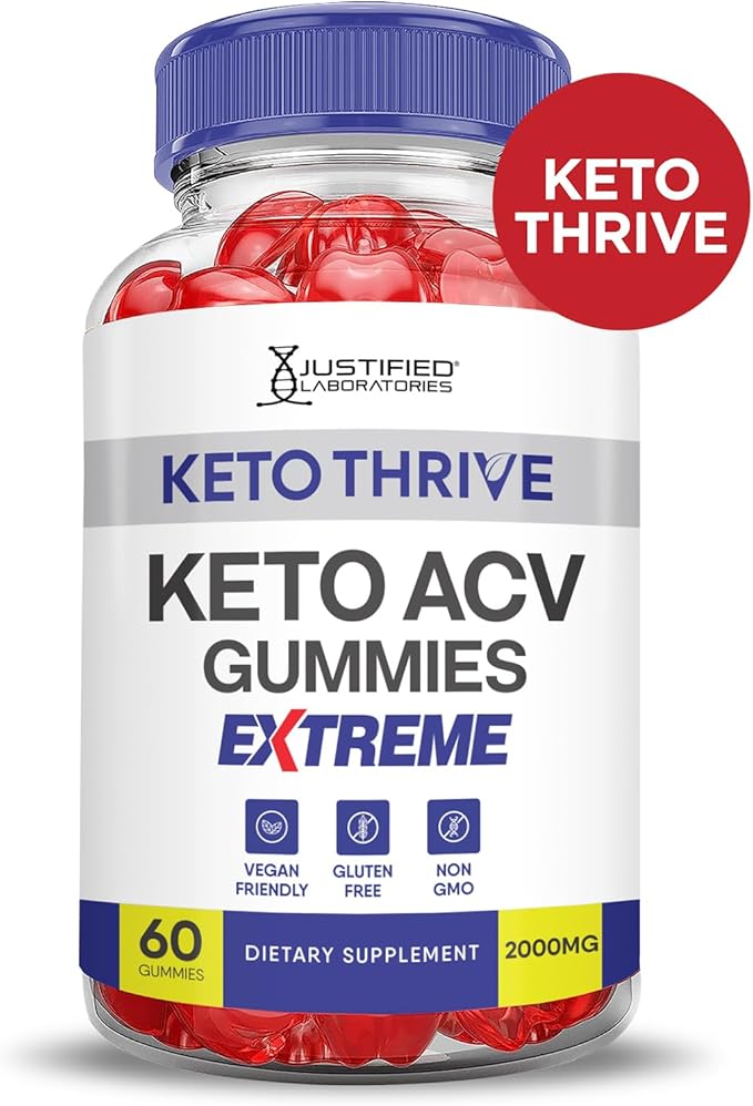 (2 Pack) Keto Thrive Keto ACV Gummies Extreme 2000MG Keto Thrive Keto Gummies Apple Cider Vinegar Formulated with Pomegranate Beet Juice Powder B12 Vegan Non GMO 120 Gummys