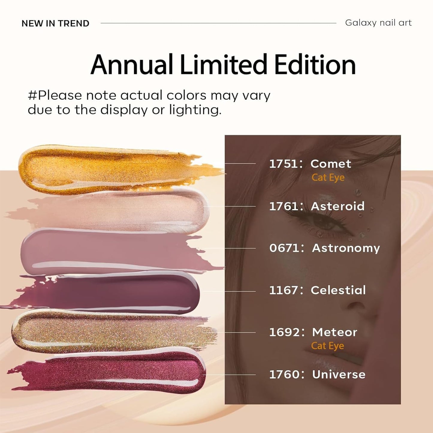 modelones Gel Nail Polish Set, 6 Colors Nude Brown Gel Polish Glitter Burgundy Shiny Champagne Gold Magnetic Cat Eye Effect Sparkle Stunning Home Nail Art Kit Gift for Girl Women