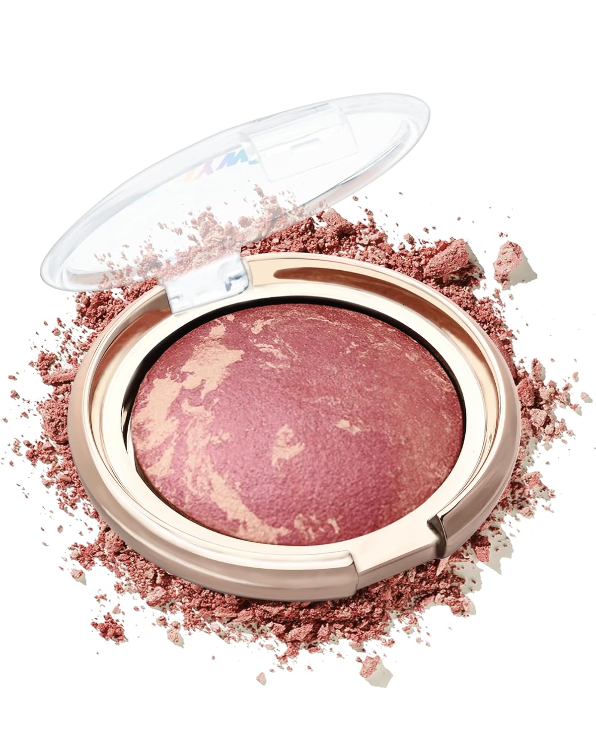 Baked Powder Blush, Glow Marbleized Blusher Powder Palette,Lightweight Shimmery Cruelty-Free face Blush for Cheeks,Eyeshadow & Highlight,Makeup Gift for Women rubores de maquillaje(0.49Ounce)-04