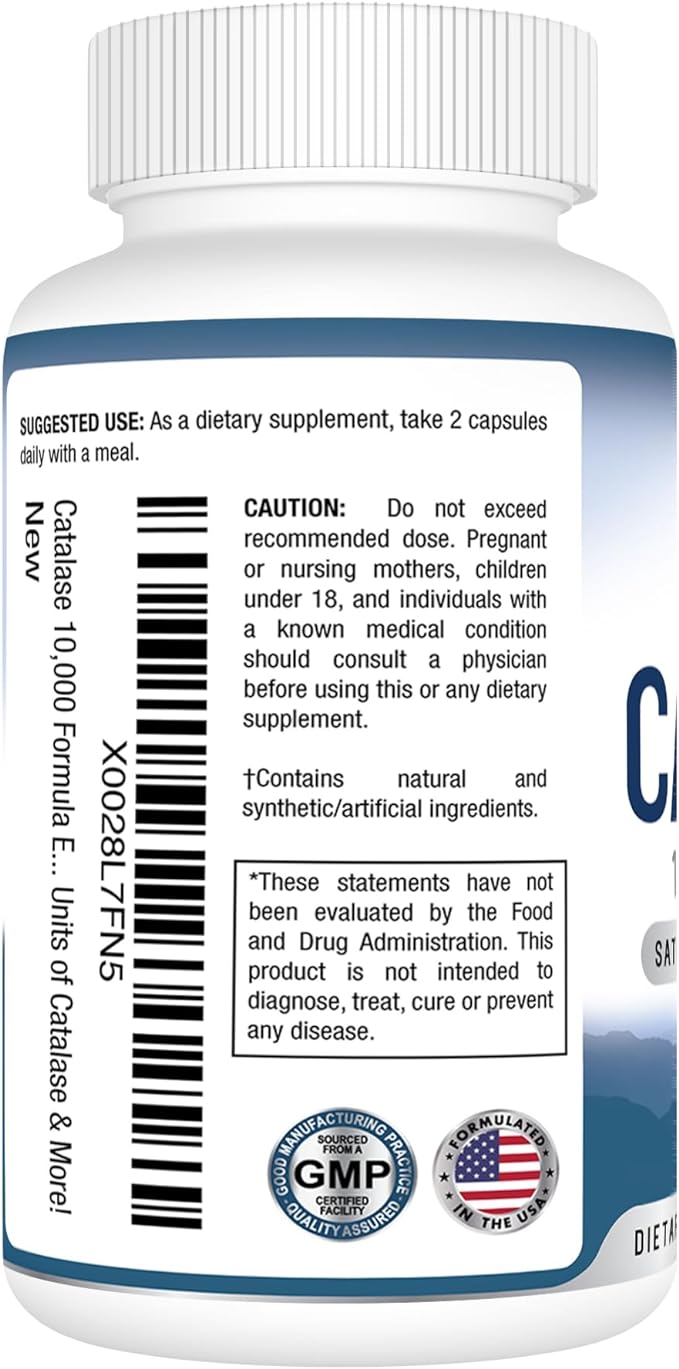 Best Earth Naturals Catalase Supplement 10,000 with Saw Palmetto, Biotin, Fo-Ti, PABA - Hair Supplements for Strong Hair - 180 Capsules - Pack of 3 (90-Day Supply)