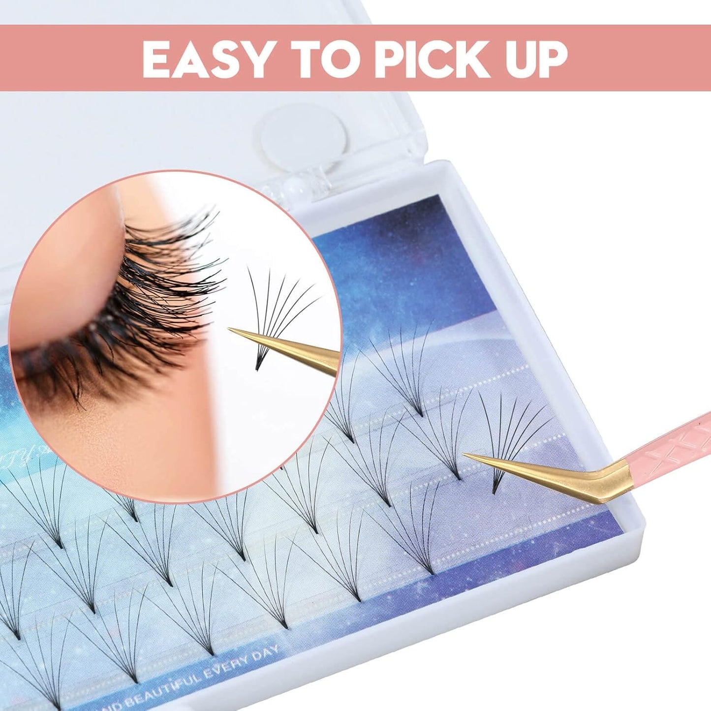 Ms.Queen Volume Tweezers for Eyelash Extensions, Fiber Tip Grip Lash Tweezers for Volume Lashes