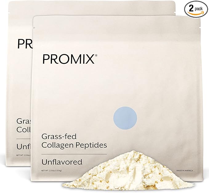 Promix Collagen Peptides, Unflavored - 5lb Bulk - Hydrolyzed Collagen Protein Promotes Healthy Skin, Bones, Joints & Recovery Support - Add to Shakes, Smoothies, Beverages & Baking recipes