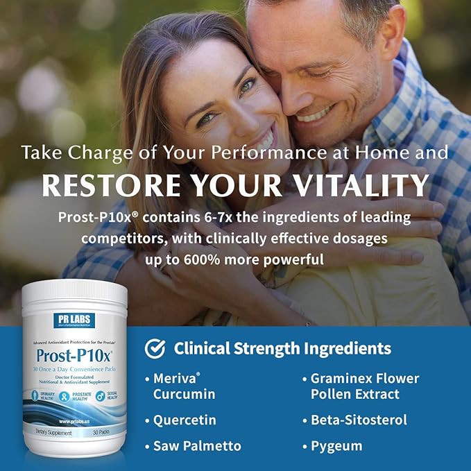 Advanced Prostate Health Supplement for Men, 10 Natural Ingredients, Saw Palmetto, Beta Sitosterol, Reduce Bathroom Trips & Urgency - 2 Month Supply
