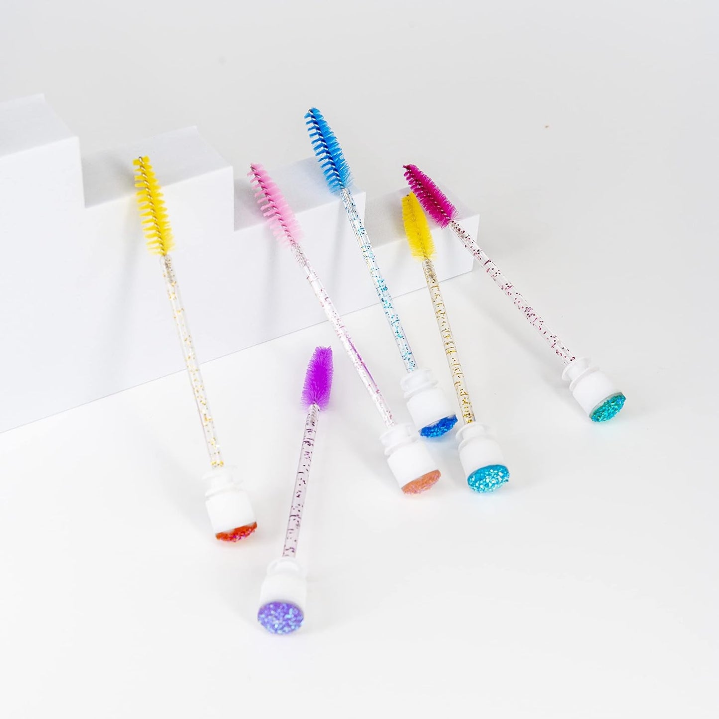 i-Laesh 20 Pcs Lash Brush Eyelash Brushes for Eyelash Extensions Spoolies Cleaning Mascara Wands Tube Diamond Disposable Makeup Tool Applicator Set Sanitary Extension Supplies (Diamond-mix)