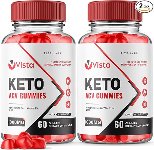 (2 Pack) Vista Keto ACV Gummies, Vista Keto+ACV Gummies for Advanced Weight Loss, VistaKeto Supplement, Vista Maximum Strength Gomitas, Vista Advanced Formula Reviews (120 Gummies)
