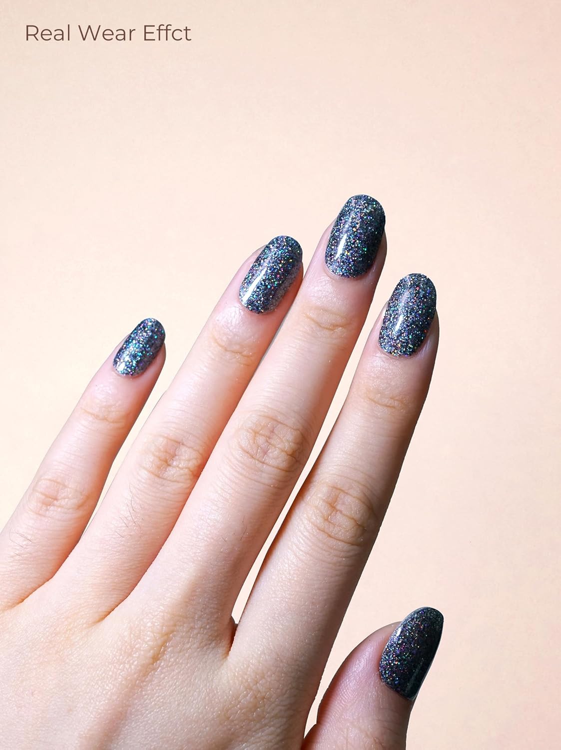 Pre Cured Gel Nail Strips - 44PCS Salon Quality Gel Nail Stickers - Long Lasting Polish Wraps for Women no UV Light Needed Easy Apply& Remove (Cool Silver)