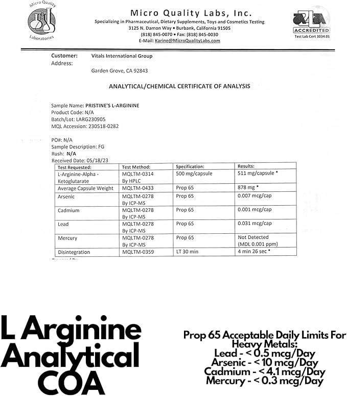 PRISTINE'S L Arginine Supplements for Men & Women - 1000mg Capsules 90 Day Supply Blood Flow & Pre Workout Amino Acid Support