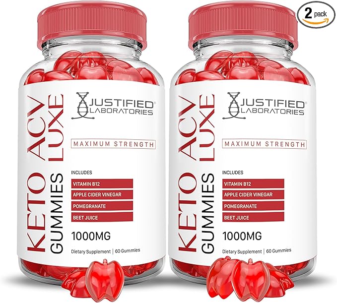 (2 Pack) Luxe Keto ACV Gummies Advanced Formula 1000MG Luxe Keto Gummies Apple Cider Vinegar Formulated with Pomegranate Beet Juice Powder B12 Vegan Non GMO 120 Gummys