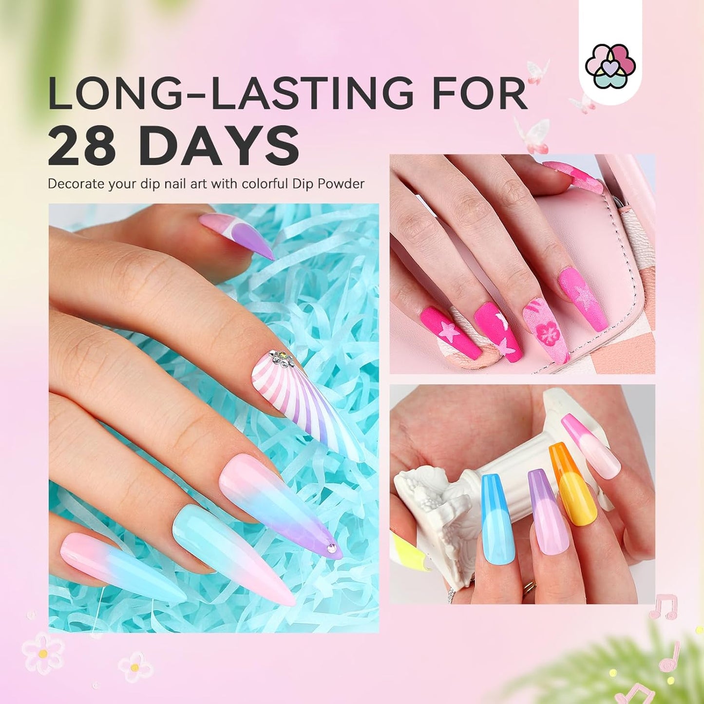 SAVILAND Dip Powder Nail Kit with Drill - 20 Colors Summer Dip Nails Powder Starter Kit with Everything Dip Liquid Set Dipping System Base Top Coat Activator for Dip Manicure Art Salon DIY