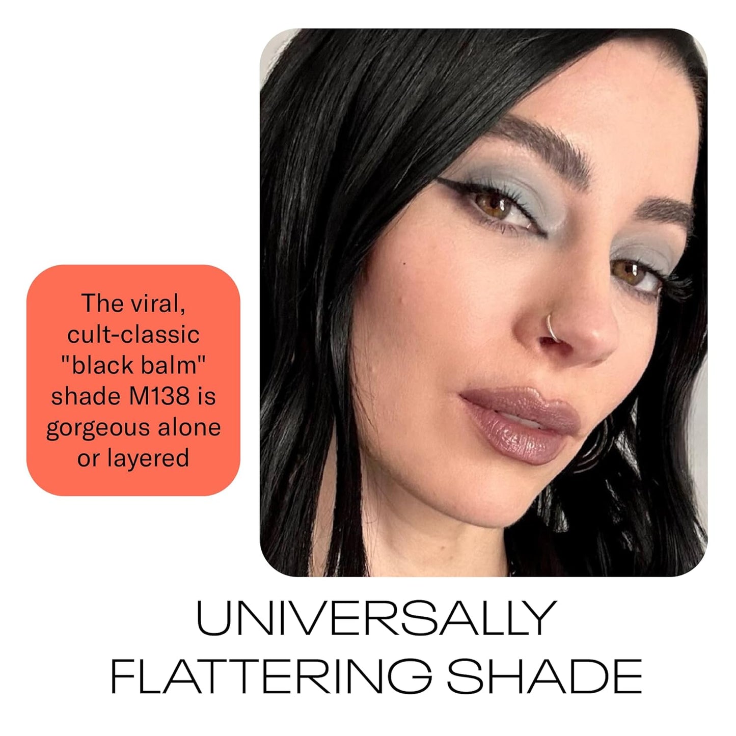 MOB Beauty Hydrating Shine Lip Balm M138 Sheer Black – Tinted Lip Balm Stick with Jojoba & Sunflower Oils, Clean Vegan Organic Lip Care for Nourished, Glossy Lips