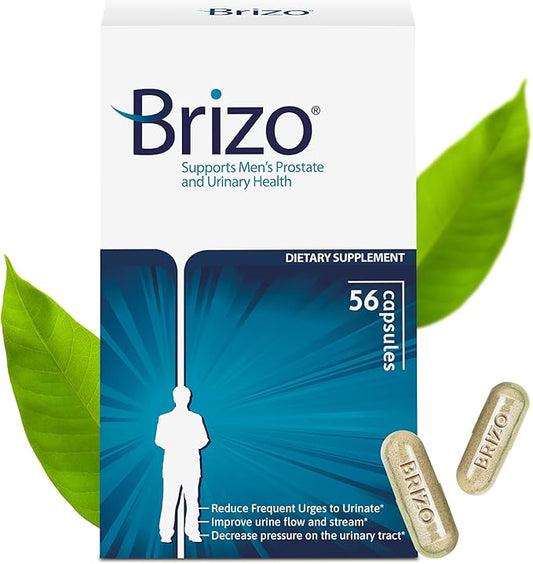 Brizo Prostate Health Supplements for Men - ProstaticSupport and Relief Formula - Herbal Capsules for Mens Urinary Health - Reduce Frequent Urination - 1 Month Supply