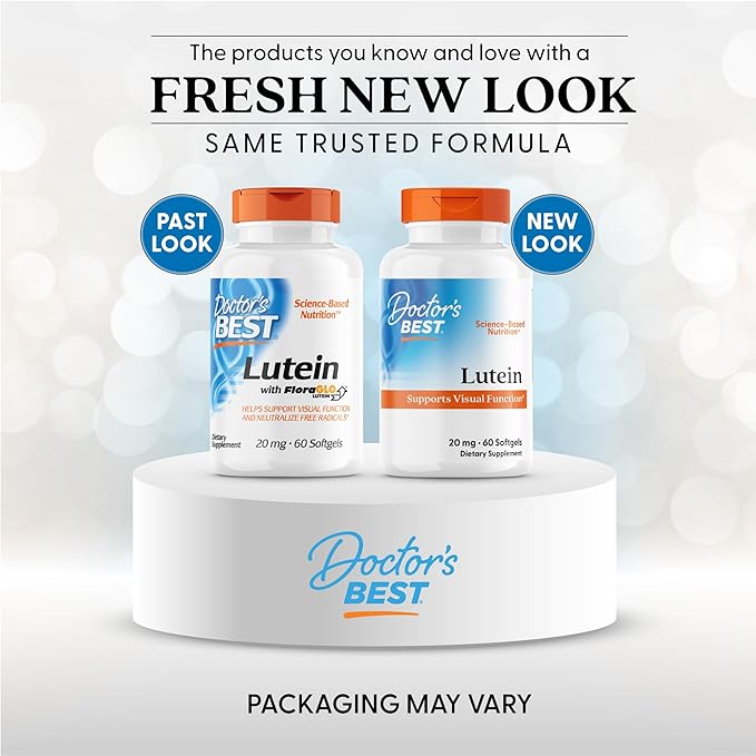 Doctor's Best Lutein with Gluten Free, Vision Support, 60 Softgels