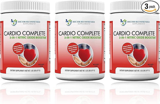 Cardio Complete - Heart Health Support Powder Supplement - 3-in-1 Nitric Oxide Booster with 5,000 L-Arginine, 1,000mg L-Citrulline, and Hawthorn Berry