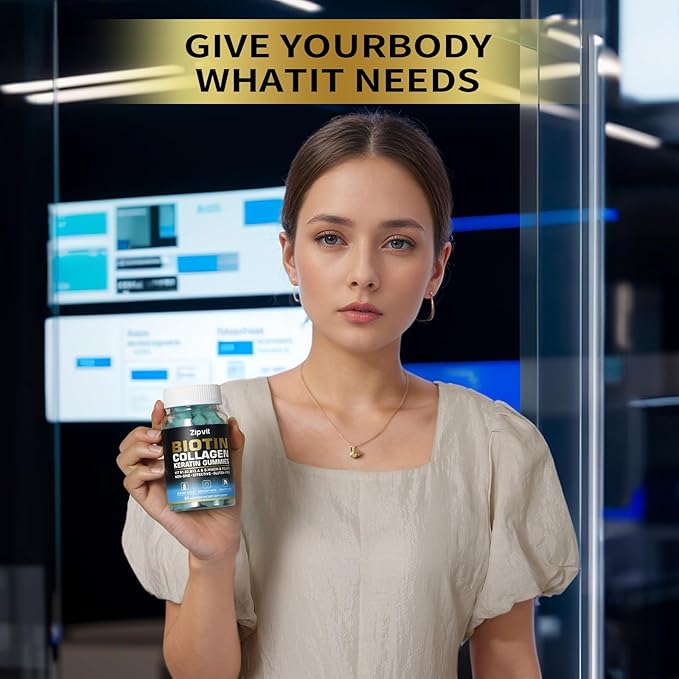 Biotin Collagen Gummies – Hair Skin and Nails Vitamins for Women & Men – Hair Growth Vitamins: B1, B2, B3, B6, B7, Collagen, Keratin, Vitamin A & D – Hair Growth Supplement – 120 Gummy Bears