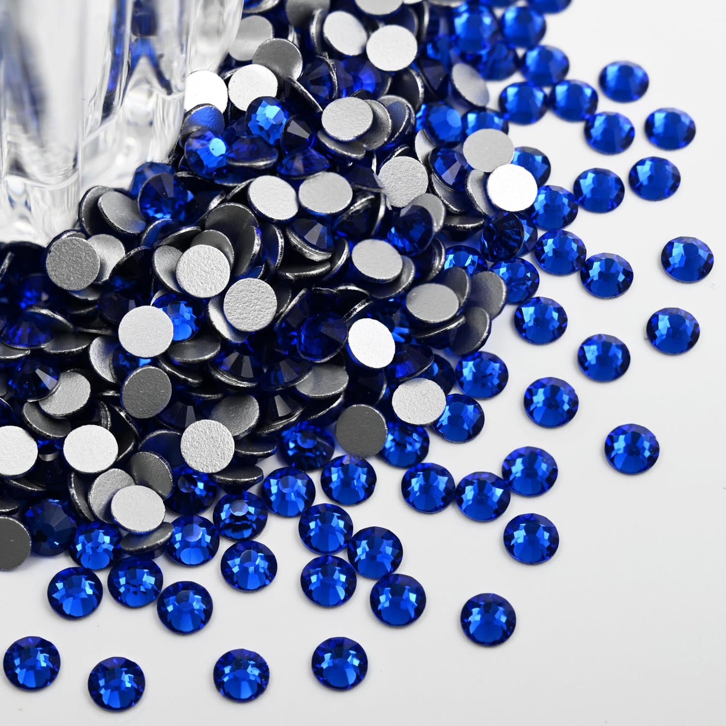 Flatback Glass Rhinestones,Bedazzler Gems 288pcs Non Hotfix Crystal Rhinestones for Nail Charms Crafts Clothes Tumblers,Sapphire,SS30