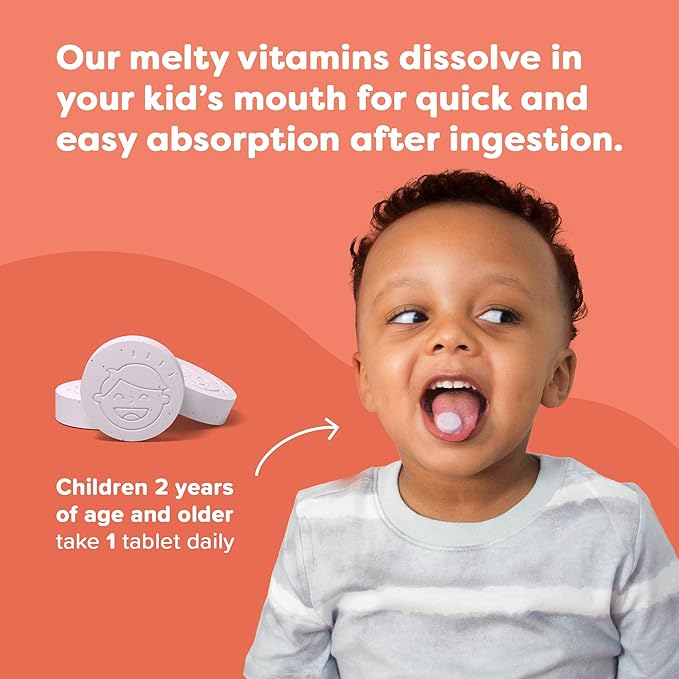 Renzo's Eye Spy Lutein with Bilberry Extract – Dissolvable Kids Vitamins for Eye Health - Sugar-Free Eye Supplements, 30 Orange-Flavored Melty Tabs