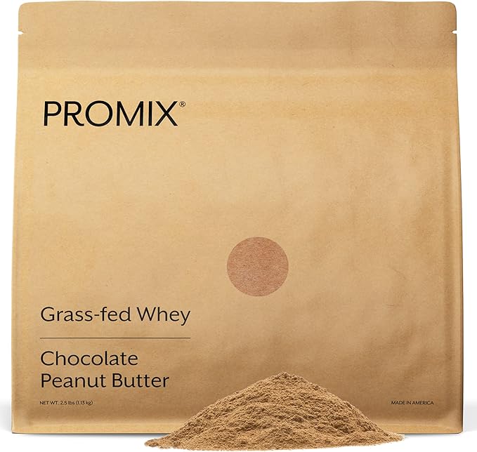 Promix Whey Protein Powder, Chocolate Peanut Butter - 2.5lb Bulk - Grass-Fed & 100% All Natural - ­Post Workout Fitness & Nutrition Shakes, Smoothies, Baking & Cooking Recipes - Gluten-Free