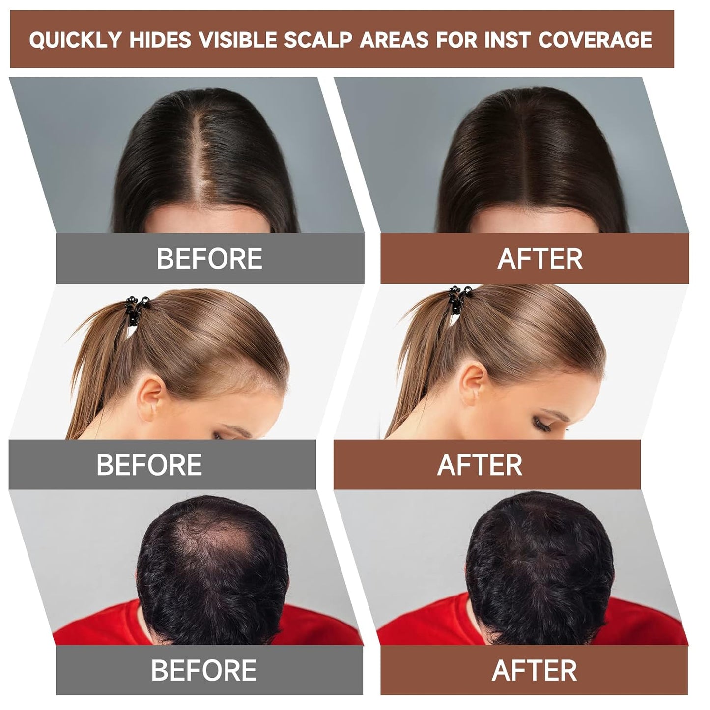 Root Touch Up Powder, Cover Up Hair Color for Grays, Root Coverage for Women Men, Roots Concealer for Beard Line Eyebrow, Instantly Shadow Powder for Thinning Grey Hairline, Medium Brown