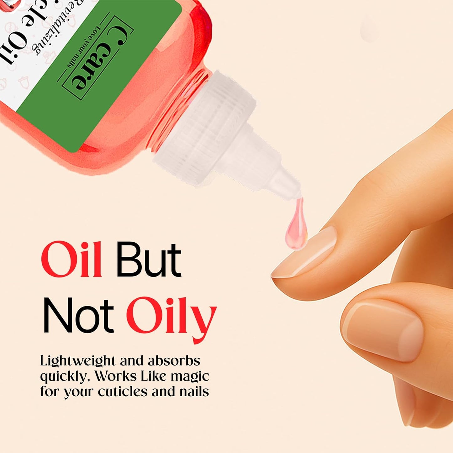 C CARE Holiday Edition Cuticle Oil For Nails - Repairs Cuticles Overnight - Moisturizes and Strengthens Nails and Cuticles - Dropper & Brush included - 8oz