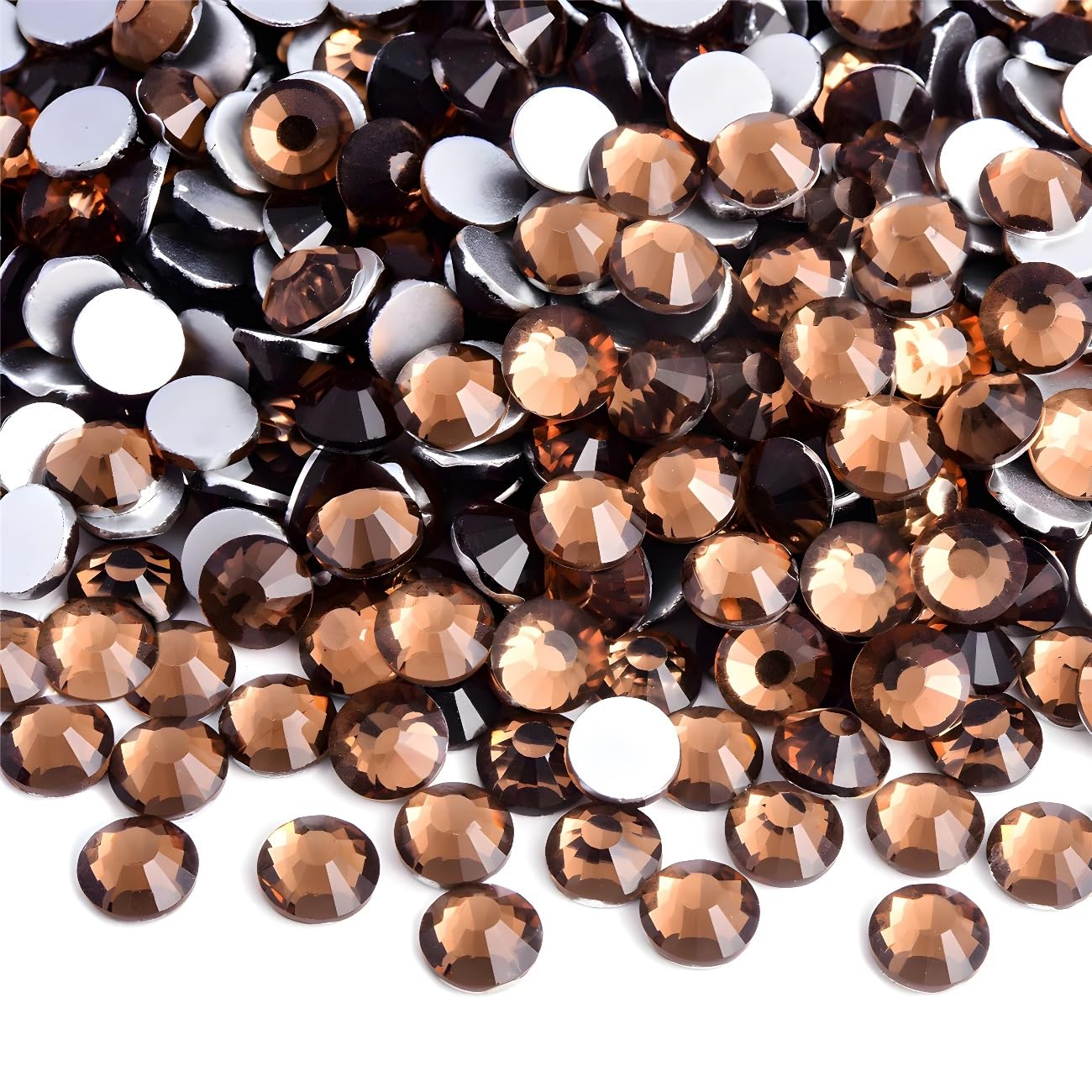 Flatback Rhinestones Round Gems for Nails Art and Crafts 4000Pcs SS12 3mm Glitter Crystals Stone DIY Bags Clothes Shoes (Dark Coffee)